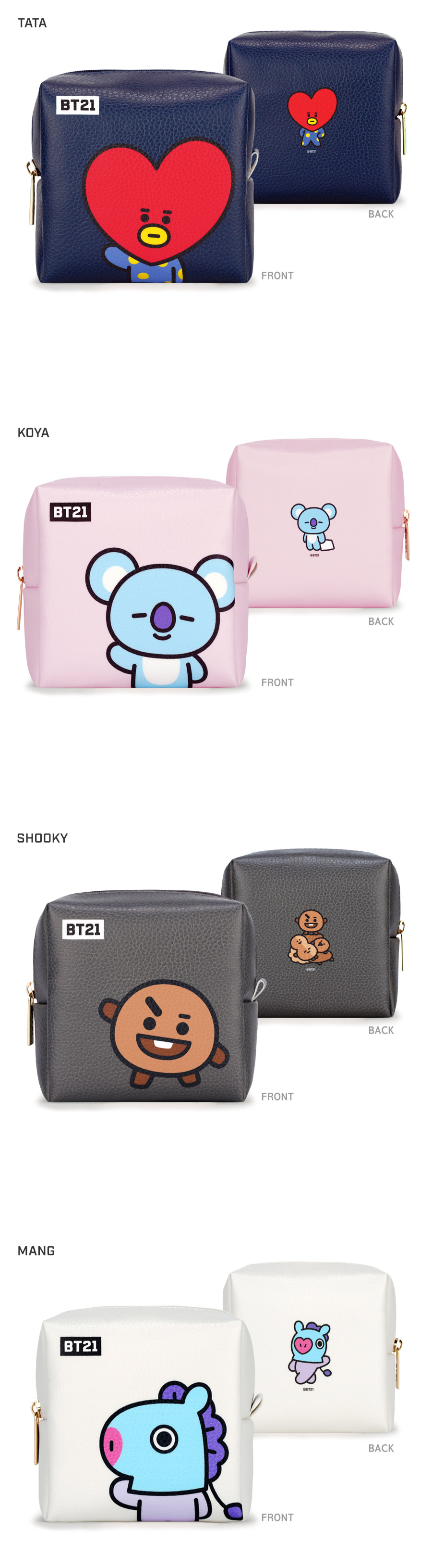 BT21] BT21 X Monopoly Collaboration - PU SQUARE POUCH M